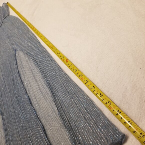 NWT Cover Me Sparkly Blue/Silver Long Sheer Sarong Cover Up Maxi Dress Large - Picture 10 of 11